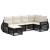 vidaXL Gartensofa-set 6 stk. Schwarz und Cremewei&szlig; Poly-Rattan