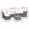 vidaXL 8-tlg. Garten-Sofagarnitur mit Kissen Schwarz Poly Rattan