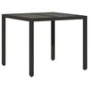 vidaXL 3-tlg. Garten-Bistro-Set mit Kissen Schwarz Poly Rattan