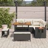 vidaXL Garten-Sofa-Set mit Kissen mit Speicher Schwarz Poly Rattan