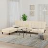 vidaXL Schlafsofa 2-Sitzer mit Hocker Creme Samt