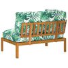 vidaXL Sofa Set Blatt Blattmuster 133 x 92 x 69 cm Massivholz Akazie