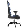 vidaXL Gaming-Stuhl mit Massage & Fu&szlig;st&uuml;tze Schwarz & Blau Kunstleder