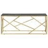 vidaXL Couchtisch Golden Edelstahl und Hartglas