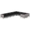 vidaXL 9-tlg. Garten-Lounge-Set mit Kissen Poly Rattan Dunkelgrau
