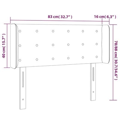 vidaXL LED Kopfteil Creme 83x16x78/88 cm Stoff