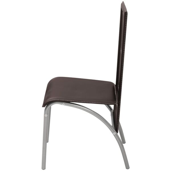 vidaXL Esszimmerst&uuml;hle 4 Stk. Braun Kunstleder