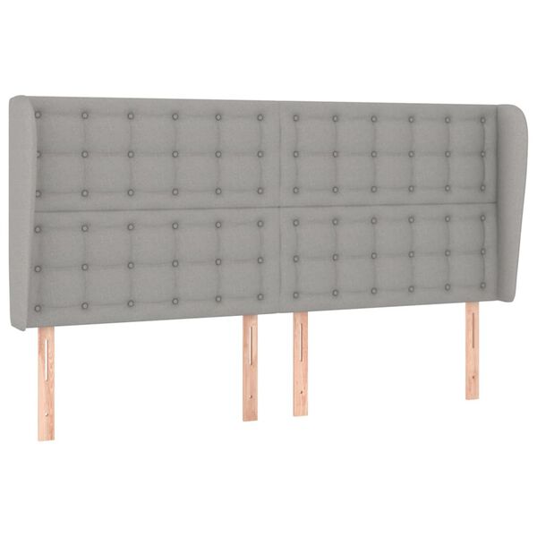 vidaXL Kopfteil mit Ohren Hellgrau 163x23x118/128 cm Stoff