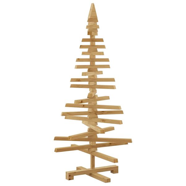 vidaXL Holz Weihnachtsbaum mit Ständer Braun 120 cm Massivholz Kiefer
