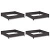 vidaXL Raseneinfassung 4 stk. 100 x 100 x 20 cm Stahl Schwarz