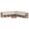 vidaXL Gartensofa-set 10 stk. Beige Poly-Rattan