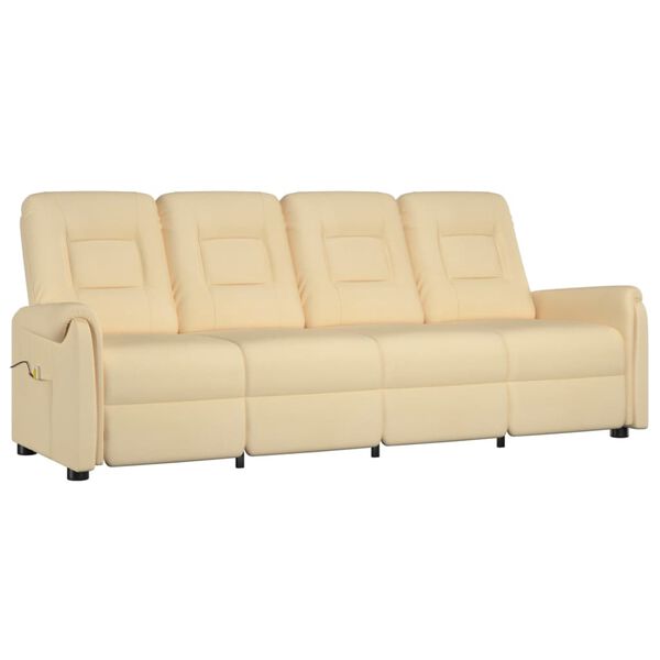 vidaXL 4-Sitzer Massagesessel Creme Mikrofaser-Gewebe