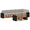 vidaXL Outdoor-Sofagarnitur 8 stk. Natur und Hellgrau Polyester