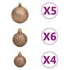 vidaXL K&uuml;nstlicher Halb-Weihnachtsbaum Beleuchtung Kugeln Wei&szlig; 240 cm