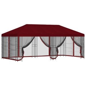 vidaXL Pavillon mit Seitenw&auml;nden 6 x 3 m Bordeauxrot