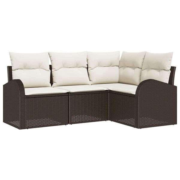 vidaXL Gartensofa-set Braun Poly-Rattan