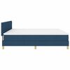 vidaXL Boxspringbett mit Matratze mit Kopfteil Blau 200 x 200 cm Stoff