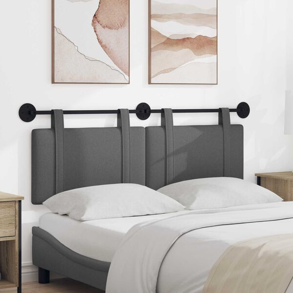 vidaXL H&auml;ngevorderseite Wandmontiert Dunkelgrau 150 x 55 x 5 cm Stoff