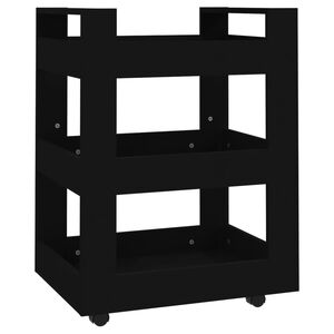 vidaXL K&uuml;chenwagen Schwarz 60x45x80 cm Holzwerkstoff