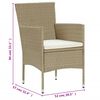 vidaXL 11-tlg. Garten-Essgruppe Poly Rattan Beige