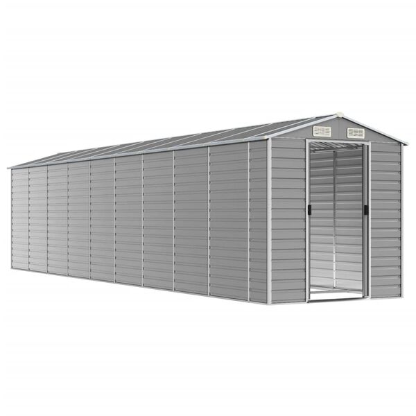 vidaXL Gartenhaus Hellgrau 191 x 810 x 198 cm Verzinkter Stahl