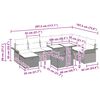 vidaXL Garten-Sofa-Set mit Kissen mit Speicher 9 pcs Grau Poly Rattan