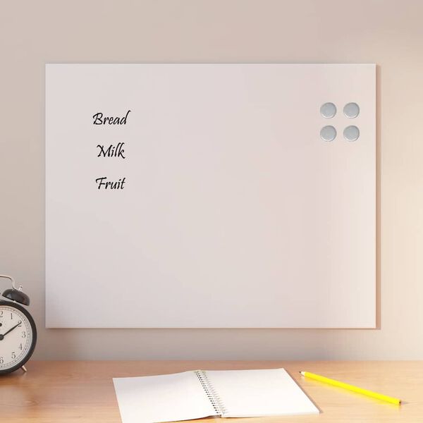 vidaXL Magnettafel Wandmontage Wei&szlig; 50x40 cm Hartglas