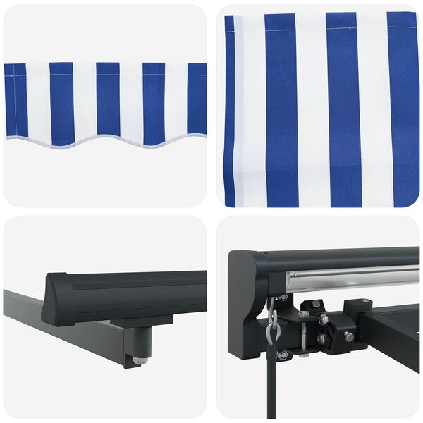 vidaXL Einziehbare Markise Blau und Wei&szlig; 450 x 300 cm