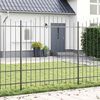 vidaXL Gartenzaun Grau 170 x 215 cm Pulverbeschichteter Stahl