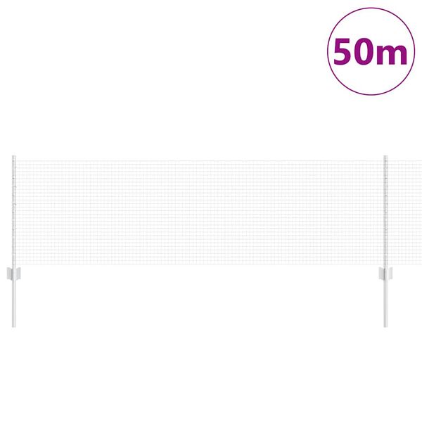 vidaXL Zaun mit Pfosten Silber 0,6 x 50 m Stahl