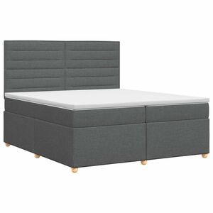 vidaXL Boxspringbett mit Matratze Dunkelgrau 200 x 200 cm Stoff