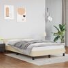 vidaXL Bettgestell mit Kopfteil ohne Matratze Creme 120x200 cm