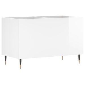 vidaXL Plattenschrank Hochglanz-Wei&szlig; 74,5x38x48 cm Holzwerkstoff