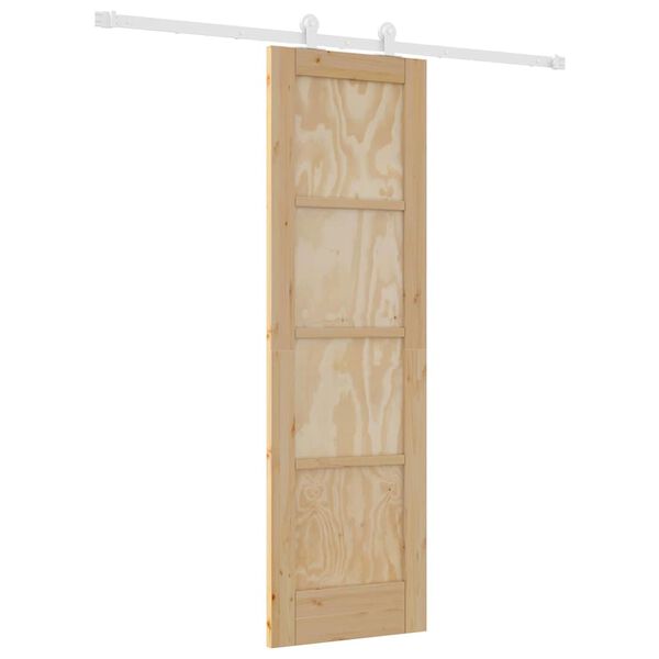 vidaXL Schiebet&uuml;r Braun 61 x 198,5 cm Massives Kiefernholz