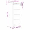 vidaXL Schiebet&uuml;r ORKDAL Natur 83 x 202 cm Massivholz Kiefer und Glas