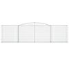 vidaXL Gabionen mit Hochbogen 2 Stk. 400x50x100/120cm Verzinktes Eisen