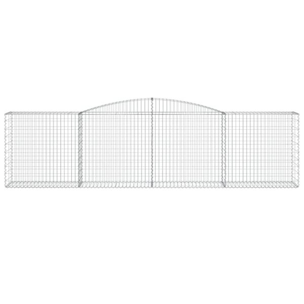 vidaXL Gabionen mit Hochbogen 2 Stk. 400x50x100/120cm Verzinktes Eisen