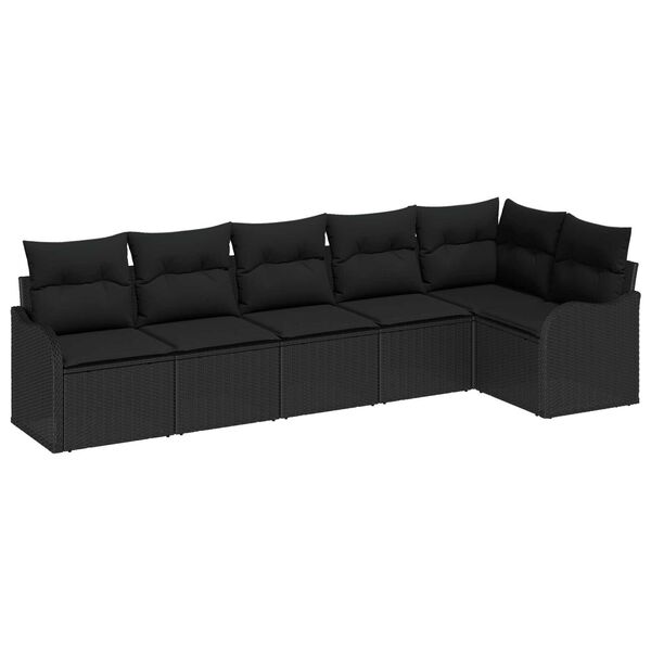 vidaXL Gartensofa-set Schwarz Poly-Rattan