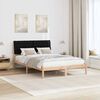 vidaXL Bettgestell mit gepolstertem Kopfteil Braun 135 x 190 cm