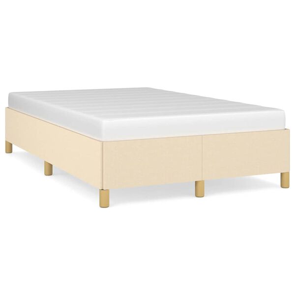 vidaXL Bettgestell ohne Matratze Creme 120x190 cm Stoff