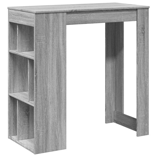 vidaXL Bartisch mit Regal Grau Sonoma 102x50x103,5 cm Holzwerkstoff