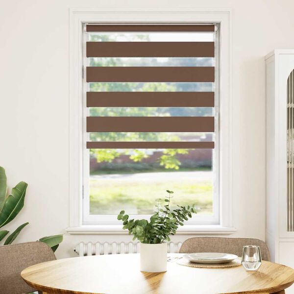 vidaXL Doppelrollo Braun 90x150 cm Stoffbreite 85,9 cm Polyester