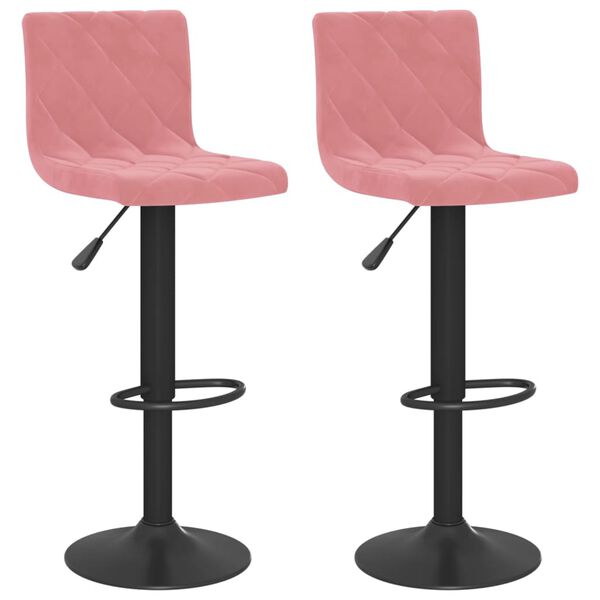 vidaXL Barhocker 2 Stk. Rosa Samt