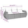 vidaXL 3-tlg. Garten-Sofagarnitur mit Kissen Hellgrau Poly Rattan