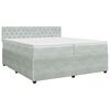 vidaXL Boxspringbett mit Matratze Hellgrau 200 x 200 cm Samt