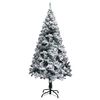 vidaXL Künstlicher Weihnachtsbaum mit Schnee Grün 150 cm PVC