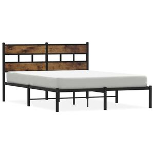 vidaXL Metallbett ohne Matratze R&auml;uchereiche 140x190 cm