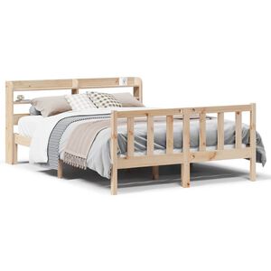 vidaXL Massivholzbett ohne Matratze 150x200 cm Kiefernholz