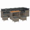 vidaXL Gartensofa-set 10 stk. Grau Poly-Rattan