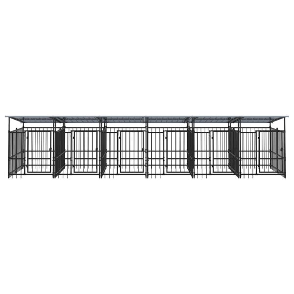 vidaXL Outdoor-Hundezwinger mit Dach Stahl 11,26 m&sup2;